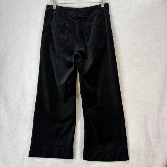 Maeve Black Colette Velvet Wide Leg Pants Womens 28 Dark Academia Chic Preppy - Picture 3 of 7